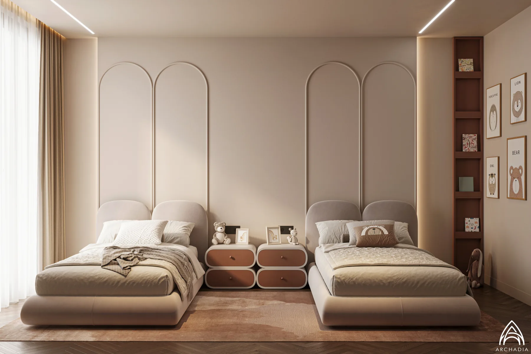 Private Residence — Girls’ Bedroom, bedroom design visualization 1