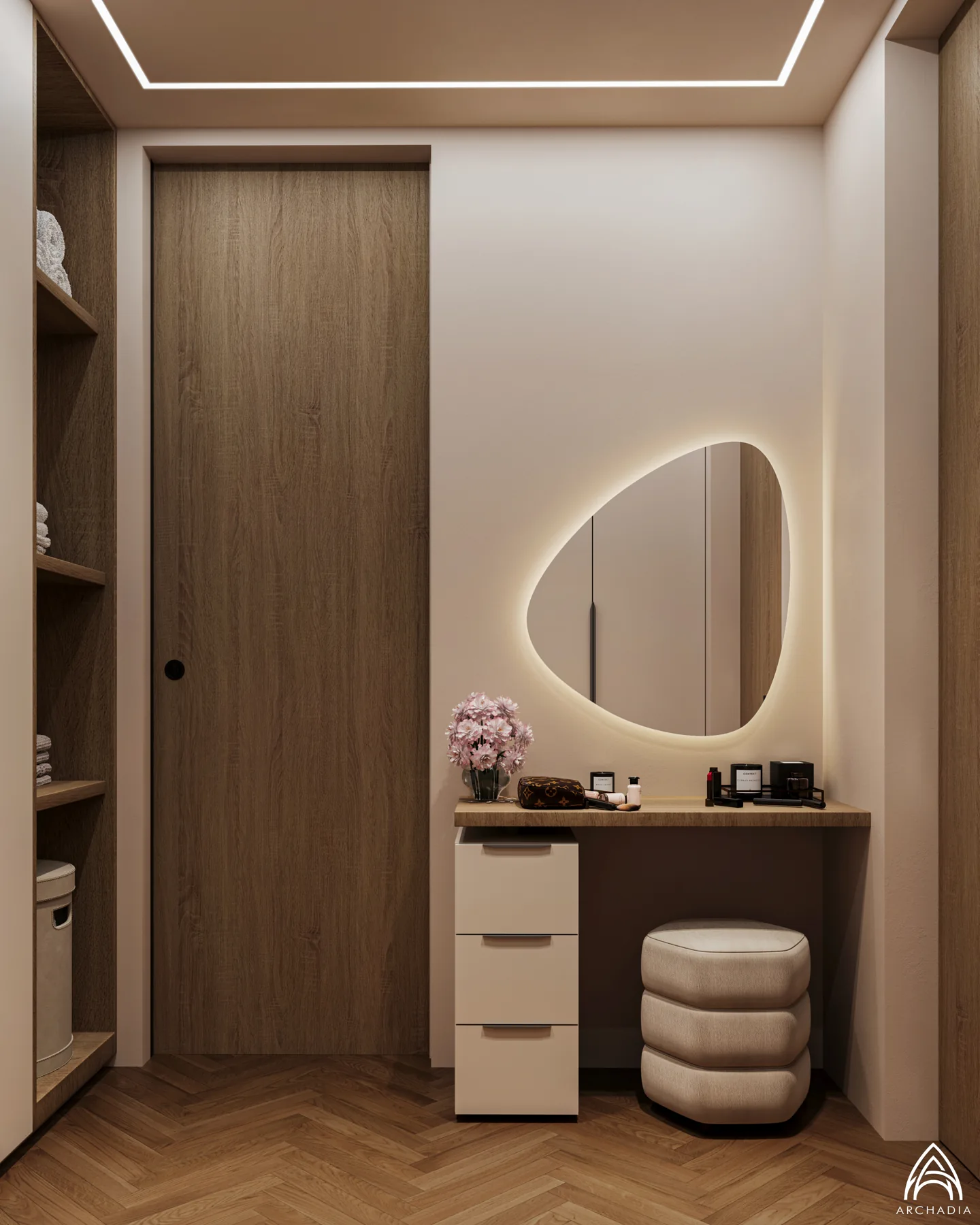 Private Residence — Guest Bedroom, dressing area design visualization 4