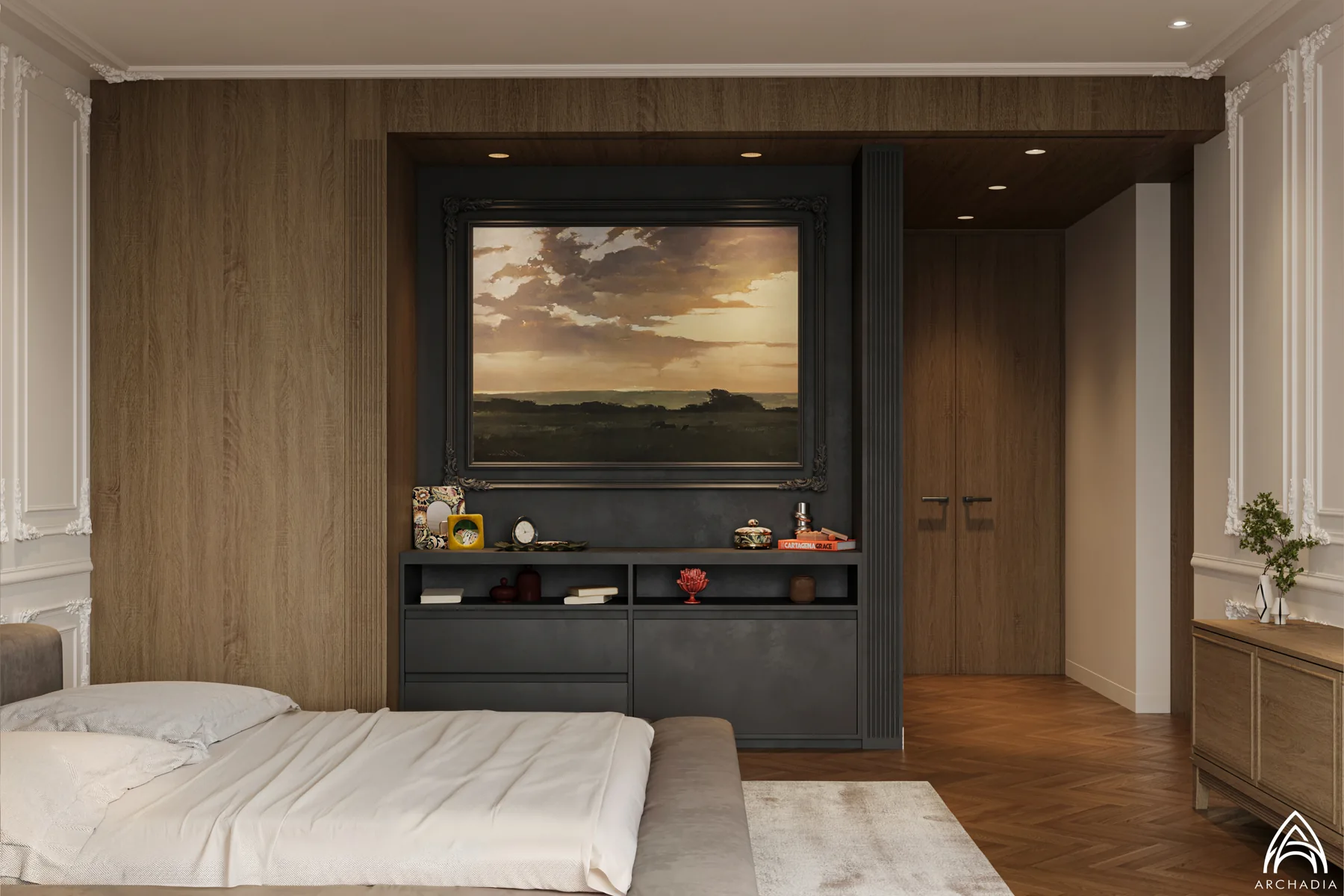 Private Residence — Primary Bedroom, bedroom design visualization 3